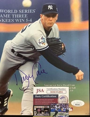 David Cone assinou foto 8x10 beisebol NY Yankees Mets Autograph Cy WSC JSA 2 - Fotos autografadas da MLB