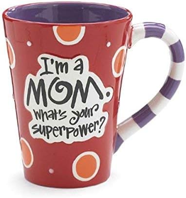 Eu sou uma mãe, qual é o seu super poder? Caneca de café de 12 onças grande presente para a mãe