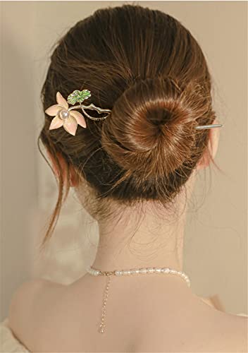 Flower Pearl Stick Hair Chinese Chaholegs Vintage Tassel Cabelo pino Chignon Posicões