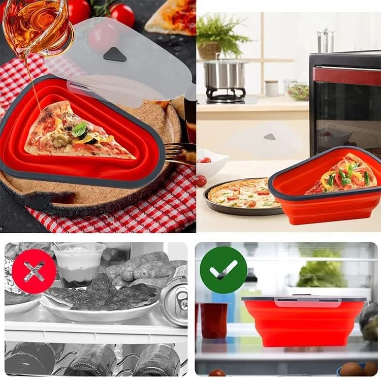 Pacote de pizza de pizza dobrável de contêiner de armazenamento de pizza com 5 triangular pizza que serve bandejas de recipientes de