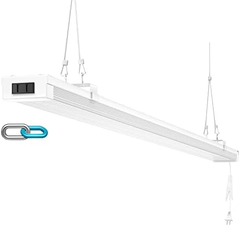 Faithsail links LED LED LED LUZ, 40W, 4000 LM [EQV.150W Fluorescente] 4000k Luz de utilidade LED com plugue, economia de energia da luz de garagem LED de 48 polegadas Economizando até 200kW*5/y-Hang & Flush Mount, 1 pacote