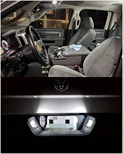 Mealam White LED BULBS KIT PACOTE Compatível com 2009 2010 2012 2012 2013 2014 2015 2017 2018 Dodge Ram Interior Mapa Dome