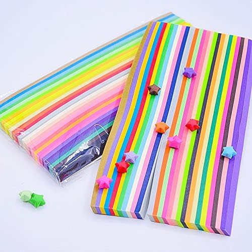 540 lençóis Origami Stars Paper, 27 coloridas de papel de decoração tiras de papel