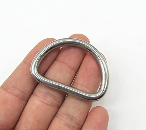 Anel de metal D Peprmroe, 6 pcs de 1-1/2 polegada de aço inoxidável soldado de metal D-ring de metal para correias de bolsas de hardware artesanal Acessórios de colarinho de estimação