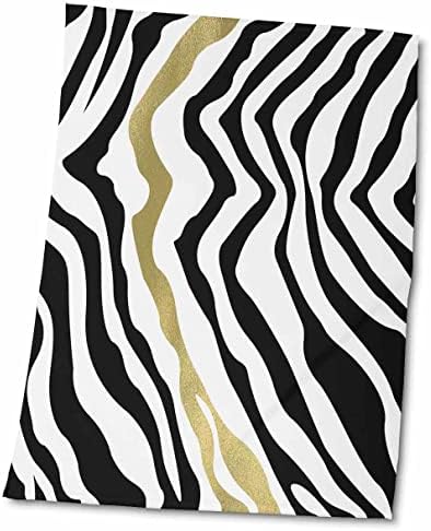 3drose PS Animal Print - Black Glam Glam Zebra Stripes - Toalhas