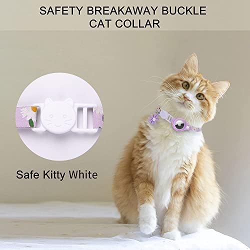 Colarinho de gato de airtag Flymind, colares de gatinho ajustáveis ​​de tag breakway com fivela de segurança, colar