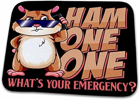 3drose engraçado hamster animal de estimação com presunto uma emergência - tapetes de secagem de prato