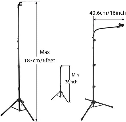 O microfone boom do stand stand está de pé, tripé, altura do braço de microfone, 3'- 6 'com clipes de microfone e 3/8 - 5/8 Adaptador