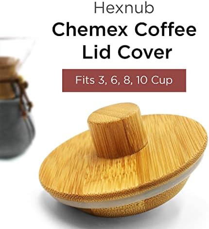 HEXNUB - Tampa de bambu compatível com as cafeteiras da Chemex, se encaixa em todos os tamanhos da xícara de quimio