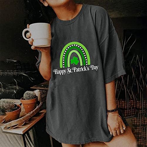 2023 Camisas do dia de St. Patrick para feminino Casual Gnomos de manga curta Casual Túnica de túnica de túnica verde fofa