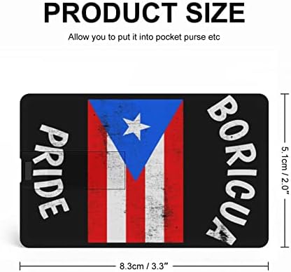Vintage Boricua Pride Porto Riquen PR Flash Flash Drive USB 2.0 32G e 64G Cartão de Memory Stick