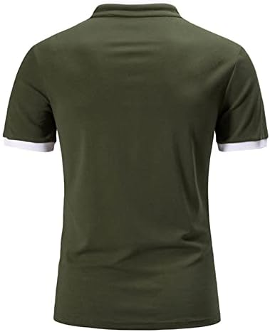 Camisetas de pólo de golfe masculinas Tops casuais de verão curtos Tops casuais fit Slim Fit Solid Tennis Botão de tênis Henley camisetas