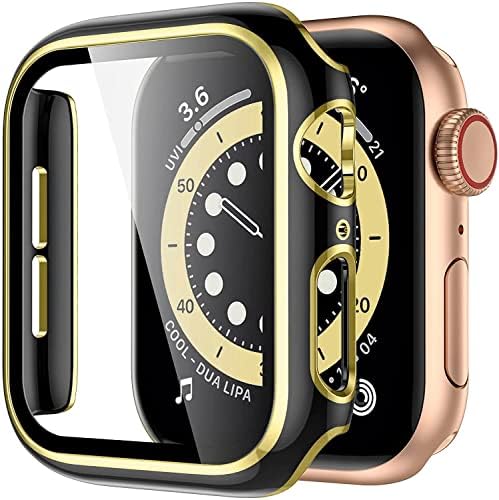 Capa Kangdd para Apple Watch Case 45mm 41mm 44mm 40mm 42mm Acessórios de 38 mm PC Protetor de tela de vidro temperado