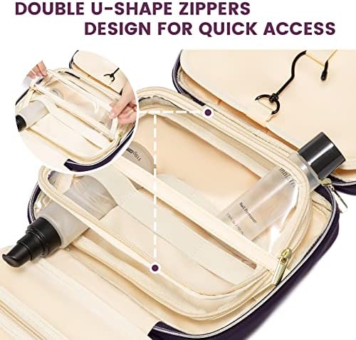 Bolsa de higiene pessoal LoveVook para mulheres, bolsa de maquiagem de viagem resistente à água com gancho suspenso, organizador de