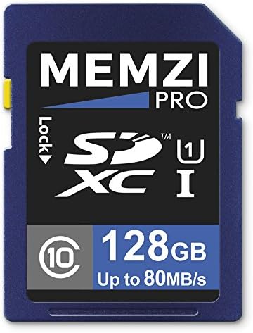 MEMZI PRO 128GB CLASS 10 80MB/S SDXC Memory Card para Canon PowerShot D30, D20, N100 câmeras digitais