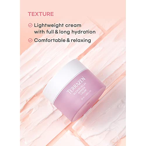 Terrazen Blemish Relax Cream Creme, 1,69 fl.oz., compensação de mancha e creme de reparo de barreira, tratando a pele sensível,