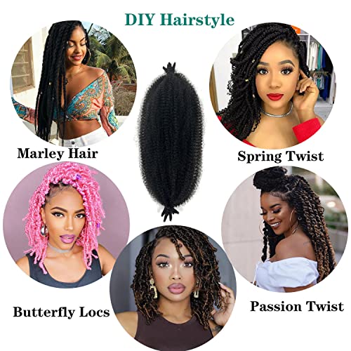 Paraglame de 16 polegadas Marley Twist Braiding Hair 8 Packs Extensão de cabelo de torção afro, articulação pré-separada para paixão Locs Locs Babas Afro Afro Tornes de Crochet Balas de cabelo Natura