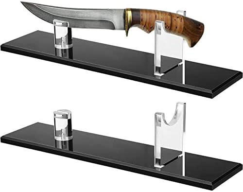 2 PCs Faca Display Stand Stand Acrílico Coleção de suporte Stand Stand Stand, exibição de faca de mesa, suporte para faca