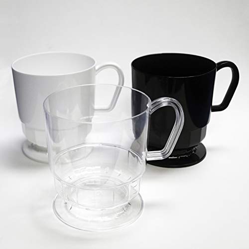 Fests Essentials Elegância Cúpula de café de plástico duro com alça, capacidade de 8 onças, transparente, caneca de