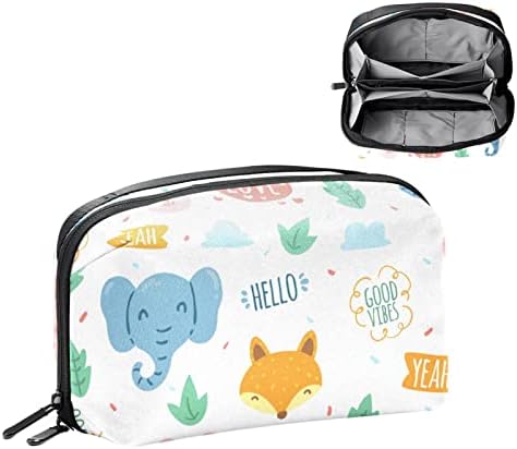 Doodle Rabbits e Elephant Electronics Organizer, Saco de armazenamento de cabo de cabo à prova d'água para viagens em casa, estojo