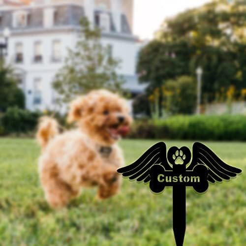 TGAOGHAMG Metal Custom Infinity Dog Memorial Stakes com Heart and Paw Nome personalizado Nome do cão Jarte de jardim de decoração ao ar livre