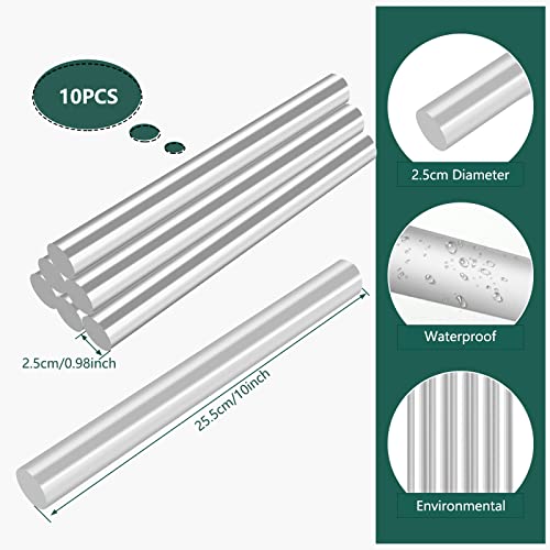 OUNGY 10pcs 10 polegadas de bastão de passadia de acrílico de 1 polegada de diâmetro, hastes de plástico redondos de acrílico