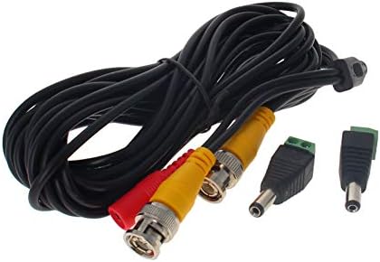 FILECT BNC VÍDEO VÍDEO CABO DE CAVELA DE CAPELA DO CAVELO DE VERÃO PARA CCTV DVR SISTEMA DE VERVIDADE UM CABO COM BNC para conectores RCA para adaptador de plugue DC Red Amarelo Branco 5m