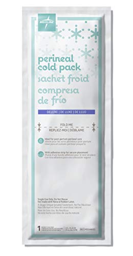 Medline Deluxe pacotes frios perineais com tira adesiva, 4,5 x 14,25, pacote de 24, ideal para cuidados perineais pós -parto
