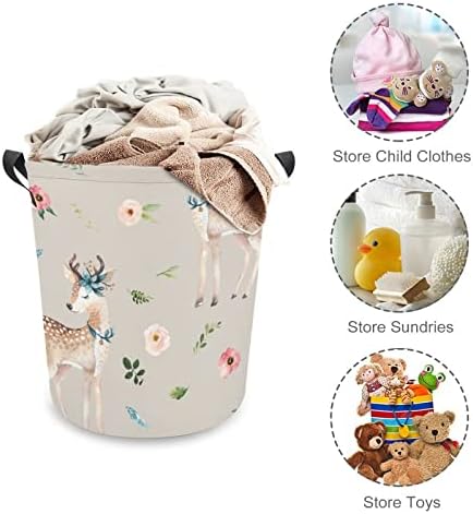 LAPUNDERY BASHEIRO FLORAL DEER LAPUNDRIA DE LAPUNDRIA COM MANUSE TRANSPORDE ASSPERAÇÃO DURTO SACA DE ARMAZEMENTO DE ROPOS PAR