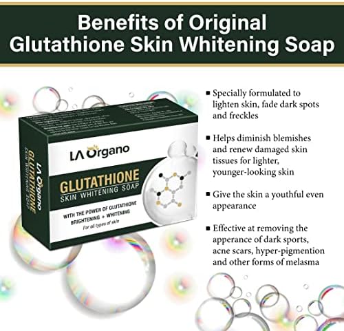 Buffo Glutatione Skin Whitening Soap para iluminar e clareamento para todos os tipos de pele, 100 g
