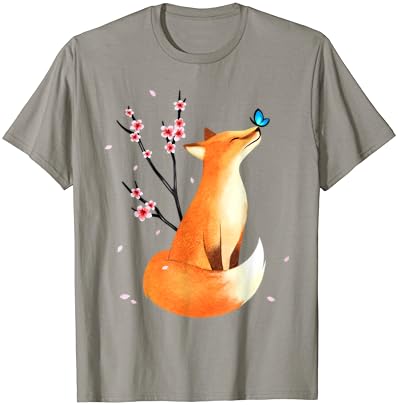 Fox Japanesa Cherry Blossom Flower Vintage Presente