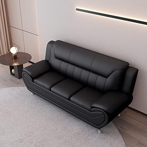 Móveis de contêiner diretamente Michael Modern Faux Leather estofado com aço inoxidável pernas de aço