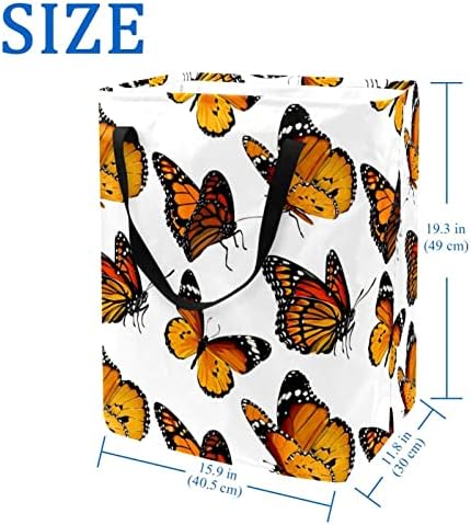 Butterflies Prinha cesto de lavanderia dobrável, cestas de lavanderia à prova d'água de 60l de lavagem de roupas de roupas de roupas para o dormitório quarto do banheiro