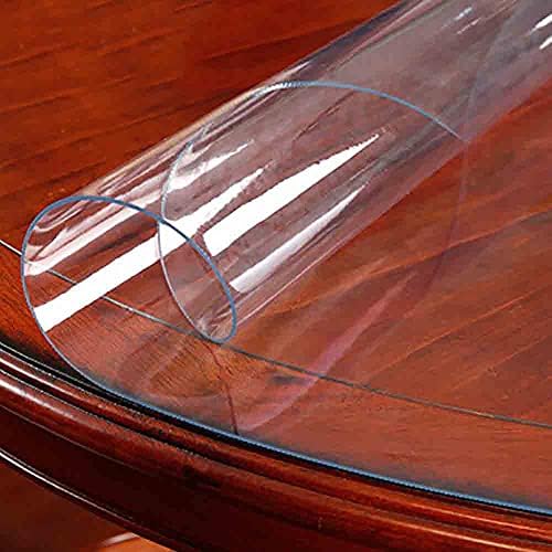 Tampa de mesa redonda transparente, protetor de mesa de plástico redonda, toalha de comprimido de PVC à prova d'água,