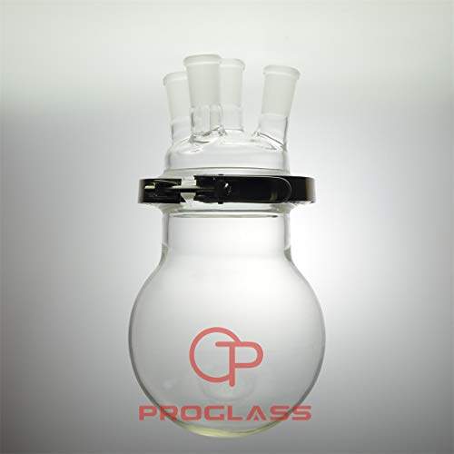 Laboratório de Proglass Flask de fundo redondo separadamente com o braço aberto de três pescoços