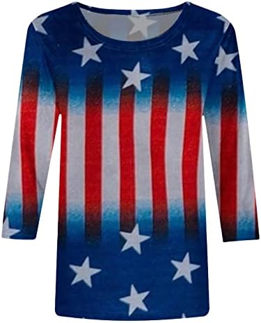 Camisetas patrióticas de bandeira americana de verão feminino Tamas casuais de verão