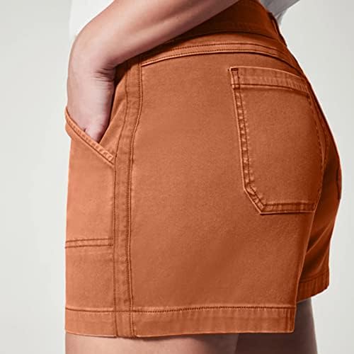 Zlovhe shorts de verão, bolsos laterais de tensão macia feminina