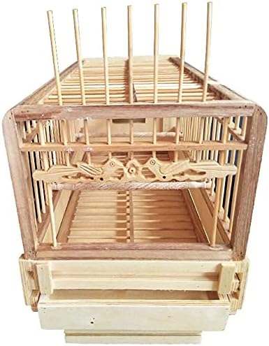 Sudemota Birdcage Stand Pet Bird Flight gaiolas Parrot Pet House Produtos de Bambu CAGA BAY CAGA MODELO DE FOR QUATRO RODAS SLIFING