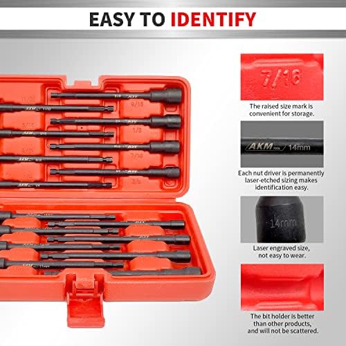 AKM TOOL 16 PC Magnetic Nut Driver Set （6 Inches） and 16 PC Magnetic Nut Driver Set （2.56 Inches）, | Haste hexadecimal