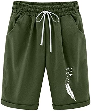 Shorts femininos rbculf verão moda de linho de linho de algodão Casual PLUS TAMANHO PONTOS CINCO PONTOS BOYSHORT CURTO