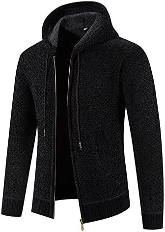 Uofoco plus size size casaco de manga longa fria masculina jaqueta colegial de primavera com conforto de cor de malha de malha zíper do bodybuilding