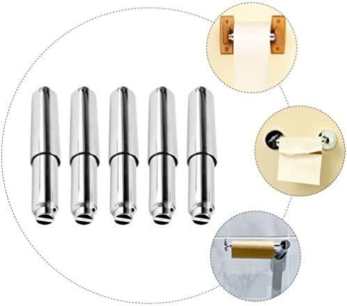 Rolo de papel higiênico Substituição do rolo: 5pcs Suporte de tecido Rod Universal Plástico Merca Carregada de Inserção para o banheiro em casa Prata