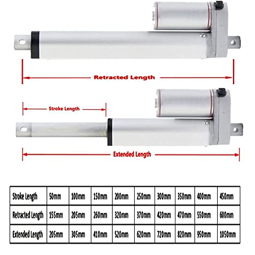 Atuador linear de 12V de 12 polegadas de 12 polegadas 45 libras （200n） Lift máxima com suportes de montagem 30mm/s