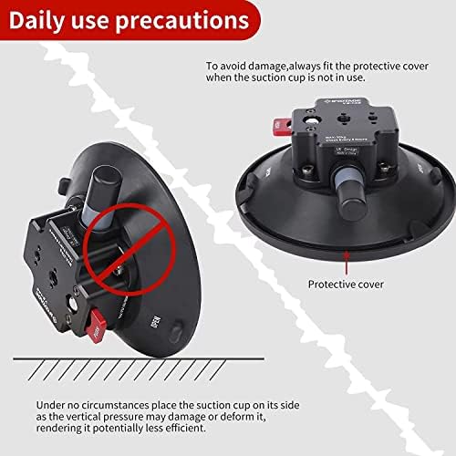 IFOTAGE SUCTION CAMANHA CAMANHA MOLTE VS-118, Montagem máxima de carros de câmera de 20 kg de 20 kg, permaneça 12 horas de fixação