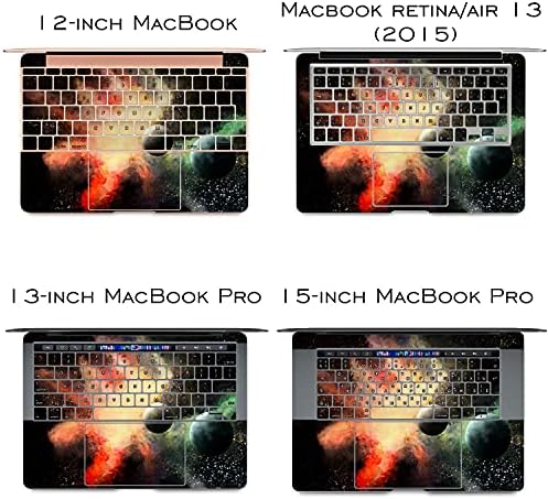 Lex Altern Vinyl Skin Compatível com MacBook Air de 13 polegadas Mac Pro 16 Retina 15 12 2020 2019 2018 Aquarela Galaxy Dust Paint Stars Planets Art Print Laptop Capa de teclado Decal