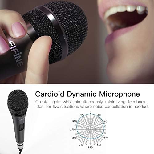 Fifine Computer Mic e Karaoke Microfone, Microfone USB de podcast com saída de fone de ouvido para gravação de streaming,