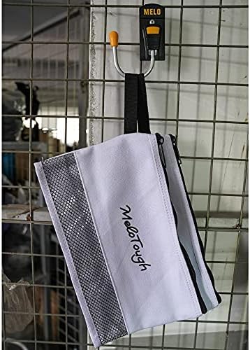 1 bolsa de ferramentas de tela de tela de pacote com zíper de metal pesado cor branca + 2 bolsa de várias ferramentas
