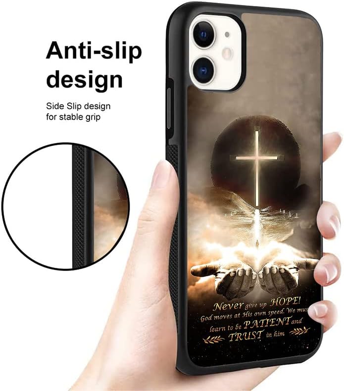 Jesus Christian Cross Hand of God Citações religiosas Caso para iPhone 14 13 12 11 Pro Max Mini XR 8 Plus XS Max Samsung