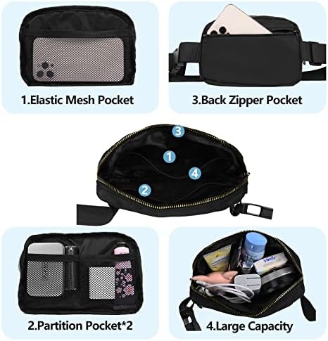 Pacote de cintura Vorolo para executar Fanny Pack for Women and Men Crossbody Belt Bum Bum Bum com cinta ajustável para caminhadas