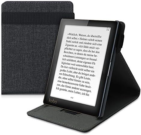 Capa Kwmobile para Kobo Aura Edition 1 - Caixa de leitora eletrônica de tecido com alça de mão embutida e suporte -